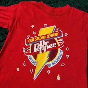Vintage Dr Pepper “Our Second Century” Promo Tee 80s Signal Tag Red 18x23